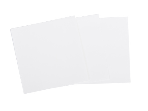 Sheets of paper isolated on white background