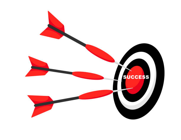 istock Business success hitting arrow to center target 1131843578
