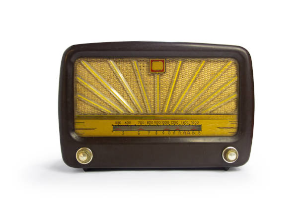 istock Vintage old radio isolated on white background 1131844843