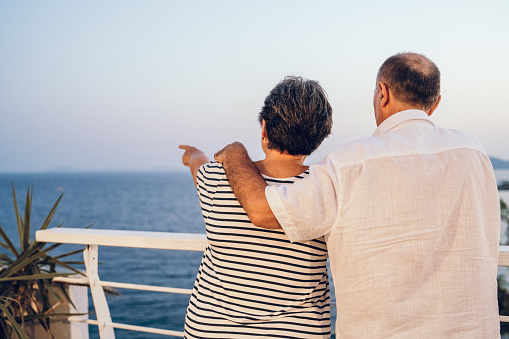 Admiring seaside view