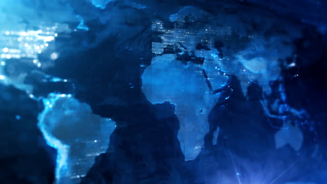 4k World Map Background (Blue) - Loop