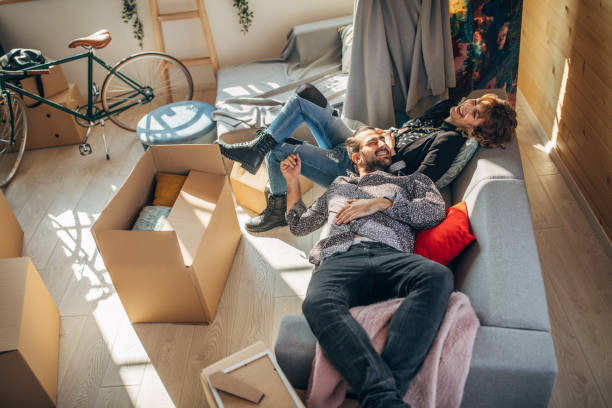 istock Young couple moving in into new apartment 1131852980