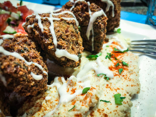 falafel dish & humus