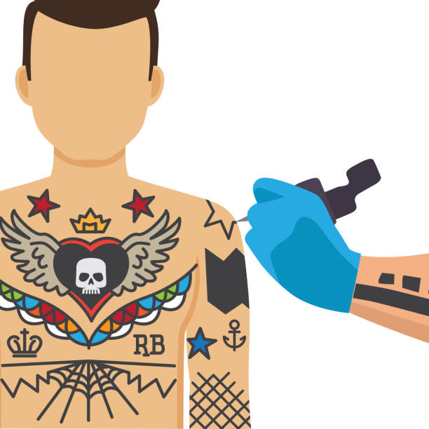 Tattooing Process Illustration Stock Illustration - Download Image Now -  Tattooing, Syringe, Vector - iStock