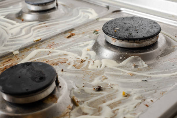 istock Wash with soap dirty kitchen cooking equipment 1131860936