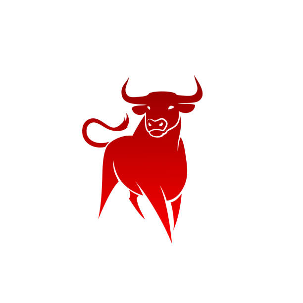 illustrazioni stock, clip art, cartoni animati e icone di tendenza di toro, icona della mucca - illustrazione vettoriale isolata - texas longhorn cattle horned cattle farm