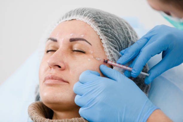istock Botox injections. Botulinum toxin is a neurotoxic protein produced by the bacterium Clostridium botulinum and related species. 1131868248