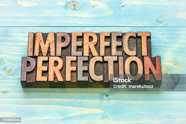 Imperfect Perfection Word Abstract Stock Photo - Download Image Now - Concepts, Concepts & Topics, Horizontal