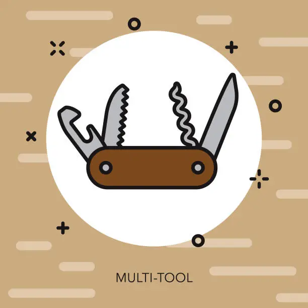 Vector illustration of Multi-Tool Camping Icon