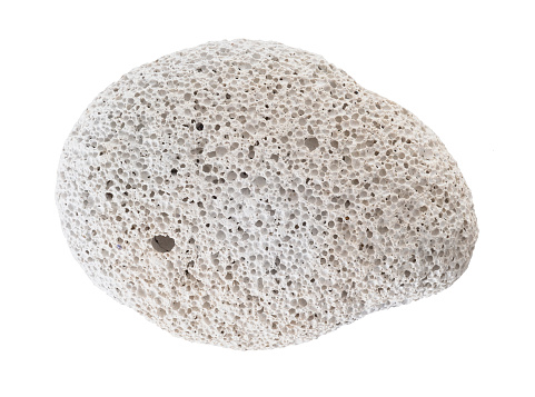 Found natural pumice stone isolated on white background.