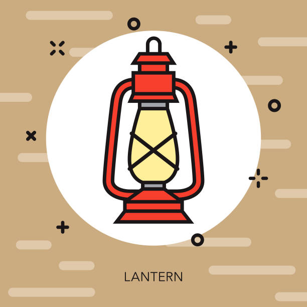 Camping lantern icon vector camp lamp lamp icon