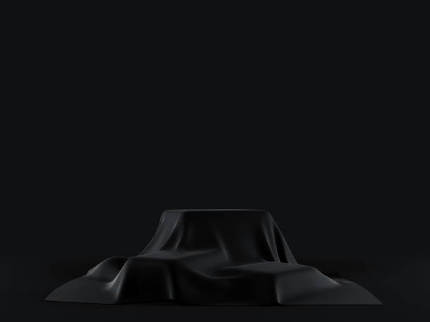 istock Empty stand or table with tablecloth to show magic tricks. Product show. 1131871110