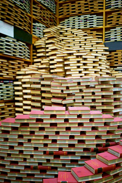 istock A stack of colorful books in a library 1131871648