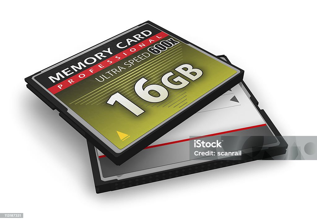 Cartões de memória CompactFlash de alta velocidade - Foto de stock de Branco royalty-free