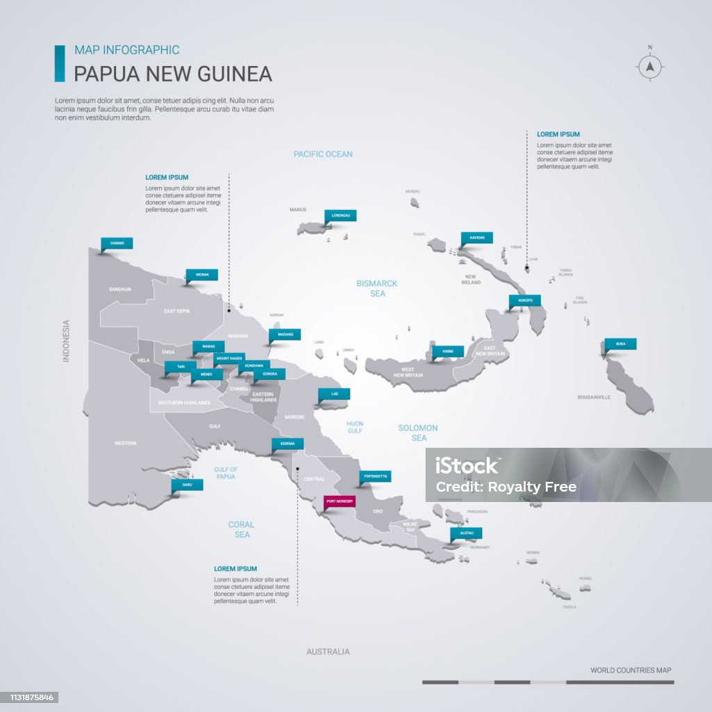 パプアニューギニアベクター地図インフォグラフィック要素ポインタマーク なわばり意識のベクターアート素材や画像を多数ご用意 なわばり意識