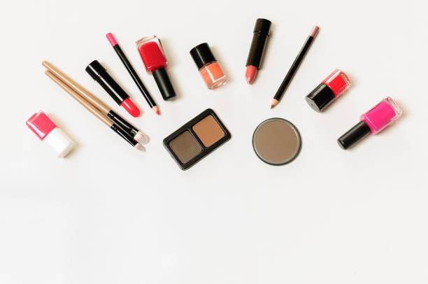 istock set professional cosmetics, make up tools and accessory on a white background, fashion and beauty 1131876127