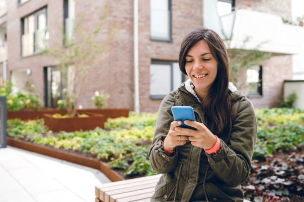 istock Tourist using phone in Hafen City 1131877858