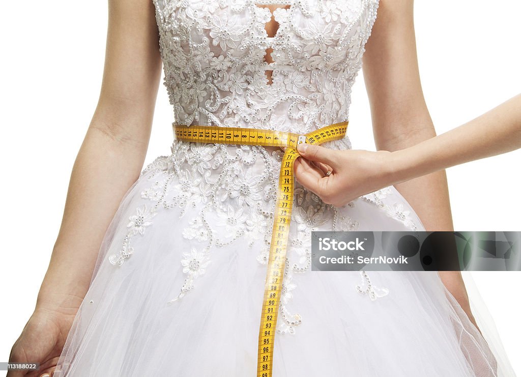 Mulher de medição da cintura - Foto de stock de Alfaiate - Ocupação royalty-free
