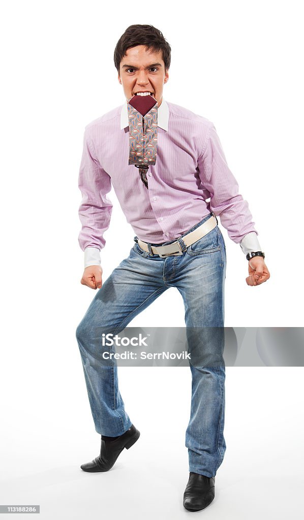 Homem comendo o seu empate - Foto de stock de Adulto royalty-free