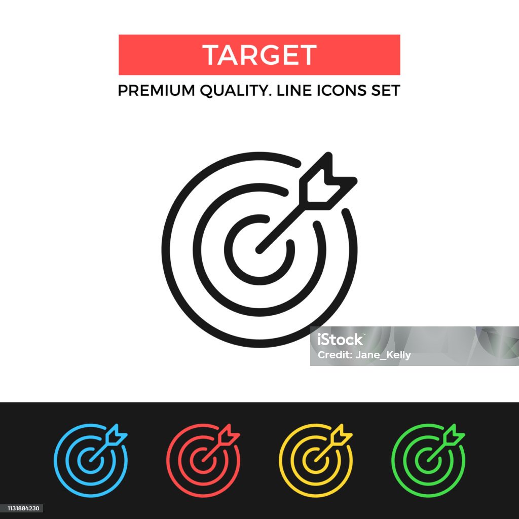 Vector target icon. Target and arrow. Premium quality graphic design. Modern signs, outline symbols collection, simple thin line icons set Vector target icon. Target and arrow. Premium quality graphic design. Modern signs, outline symbols collection, simple thin line icons set for websites, web design, mobile app, infographics Icon Symbol stock vector