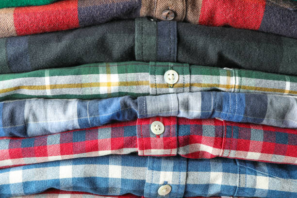 istock Stack of colorful shirts as background, space for text 1131886641