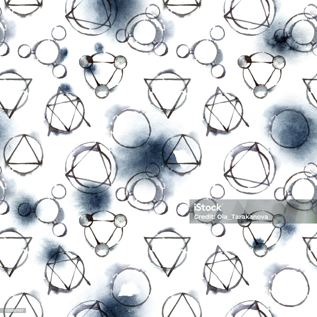 Alchemic Pattern Alchemy Symbols Pattern Stock Illustration - Download Image Now ...