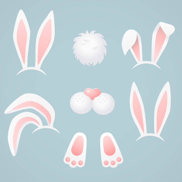 illustrazioni stock, clip art, cartoni animati e icone di tendenza di coniglietto pasquale, coniglio. illustrazione vettoriale. - easter vector holiday design element