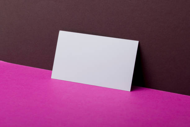 istock Business cards blank. Mockup on color background. Flat Lay. copy space for text 1131895709