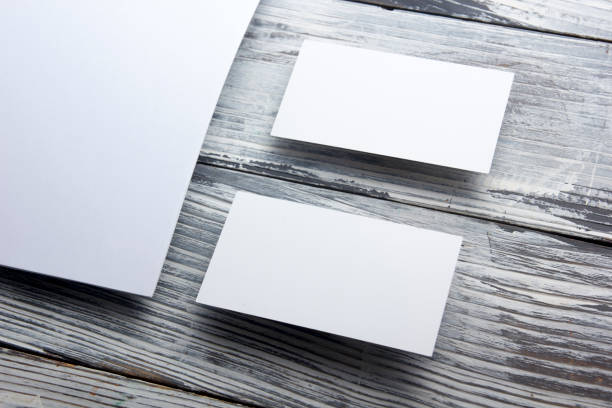 istock Business cards blank. Mockup on color background. Flat Lay. copy space for text 1131896240