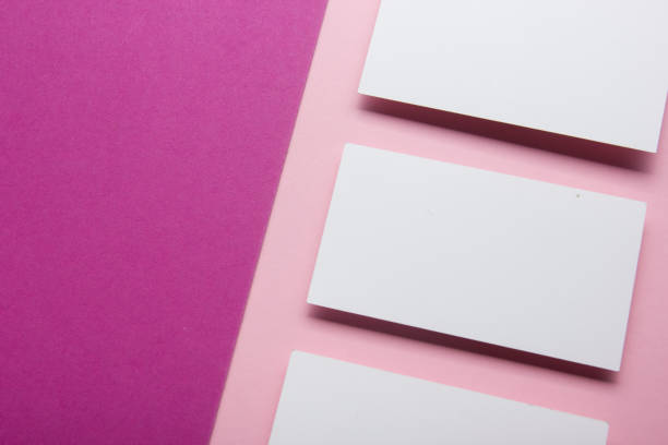 istock Business cards blank. Mockup on color background. Flat Lay. copy space for text 1131896768