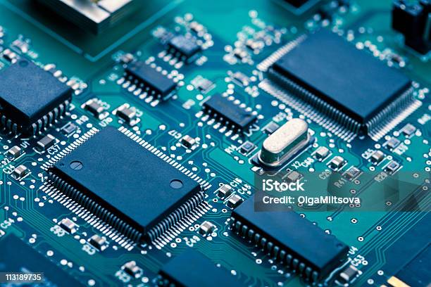 Electronic Board Stock Photo - Download Image Now - CPU, Circuit Board, Close-up