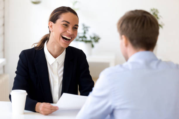 istock Cheerful biracial HR manager interviewing job candidate 1131900959