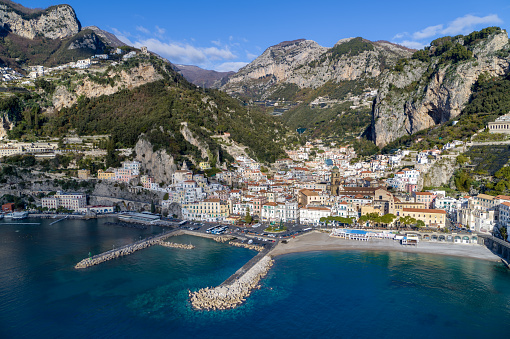 Aerial View of Amalfi, Amalfi Coast, Campania, Italy