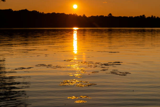 Sunset over a Wisconsin lake in Summer