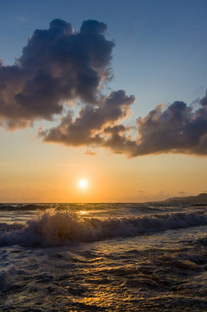istock Amazing sea sunset, the sun, waves, clouds 1131912657