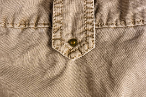 istock clothing items washed cotton fabric texture with seams, clasps, buttons and rivets 1131915757