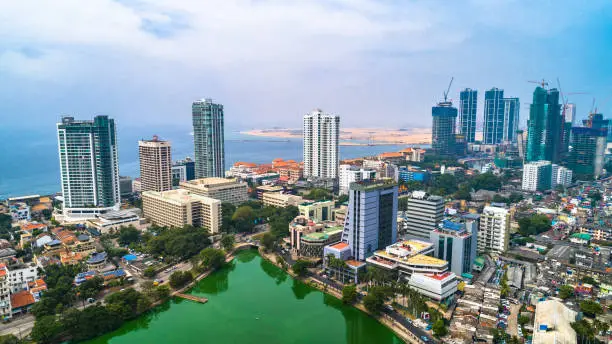 Aerial. Colombo - commercial capital and largest city of Sri Lanka.