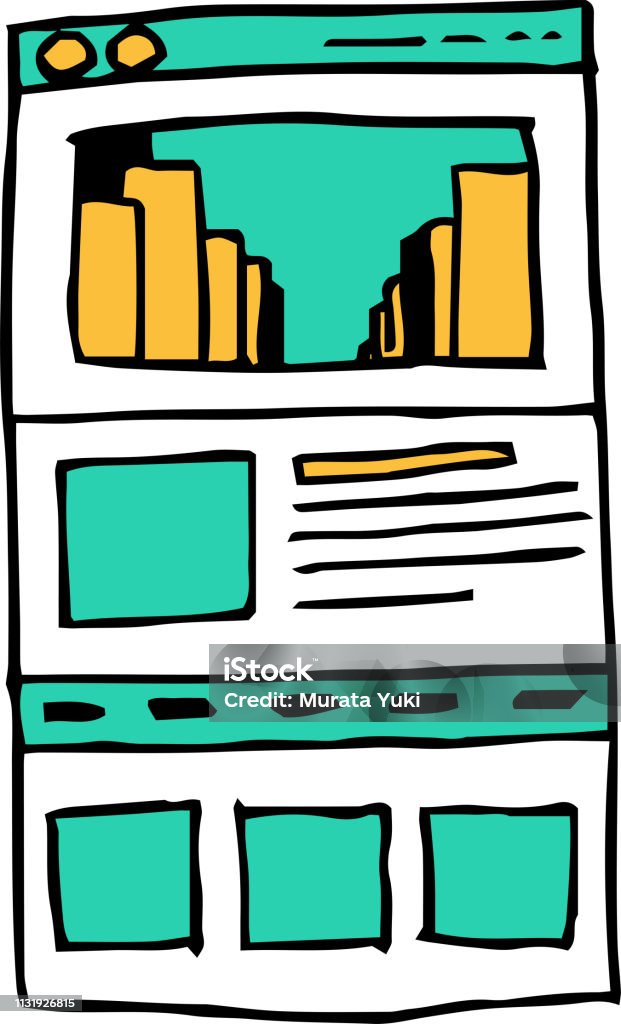 Website Rough Design Rough Sketch Of Website Mockup Stock Illustration - Download Image Now ...