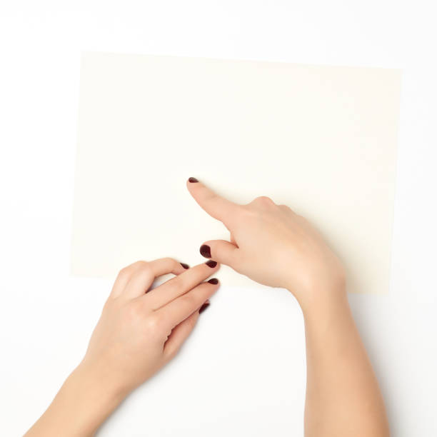 istock Woman hands on white background. 1131926825