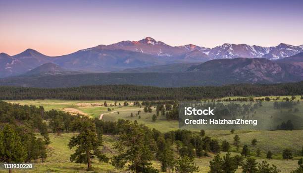 Longs Peak At Sunset Stock Photo - Download Image Now - Colorado, Longs Peak, Landscape - Scenery