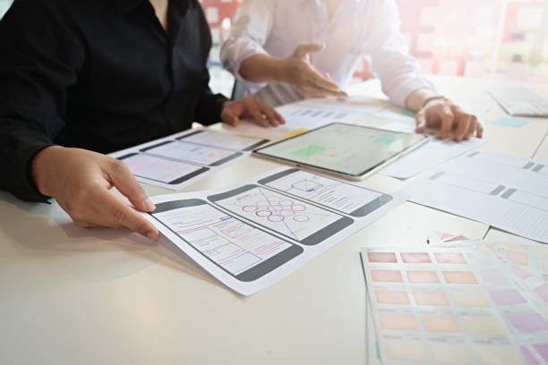 istock Cropped shot of team designers drawing website UX UI app development 1131932021