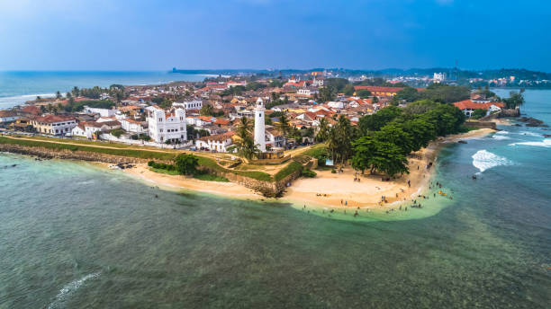 antenna. vista della città di galle. sri lanka. - dutch colonial foto e immagini stock