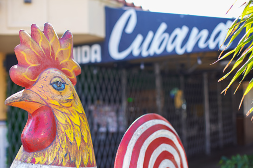 Miami, FL, USA - March 5, 2019: Street photography of famous tourist destination in Miami known as Calle Ocho 8th Street Cuban heritage scene