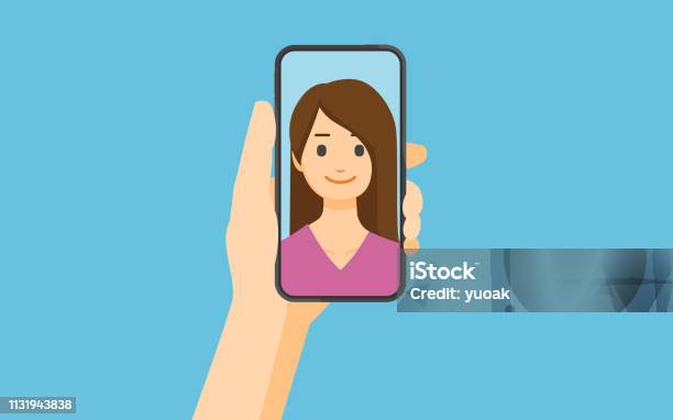 Selfie Stock Illustration - Download Image Now - Selfie, Mobile Phone, Telephone