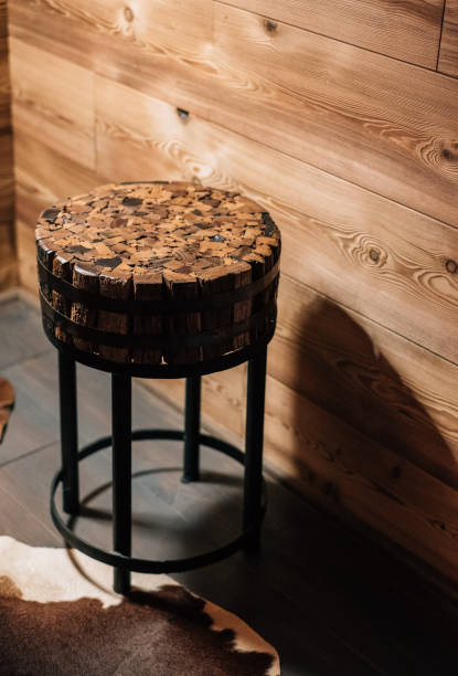 istock Handmade stool made of wood 1131947304