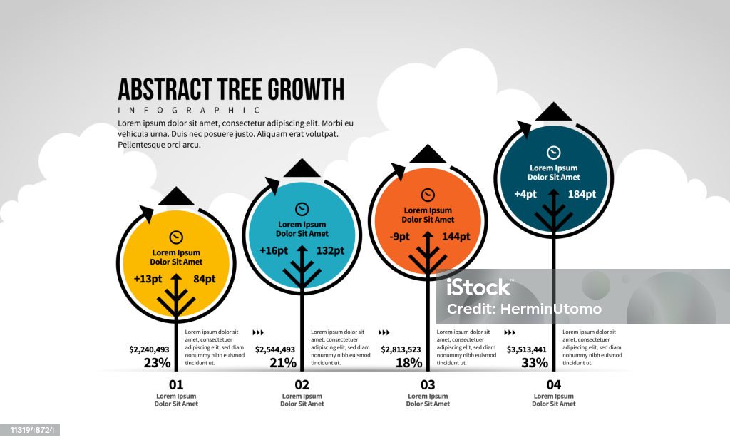 Growth Tree Graphik Abstract Tree Growth Infographic Stock Illustration - Download Image ...