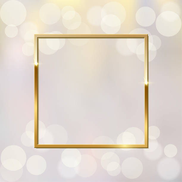 блестящий сверкающий золотой квадрат на размытой фоновой векторной иллюстрации - jewelry color image gift gem stock illustrations