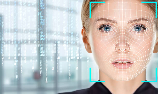 顔認識システムの概念 - 顔認証 ストックフォトと画像