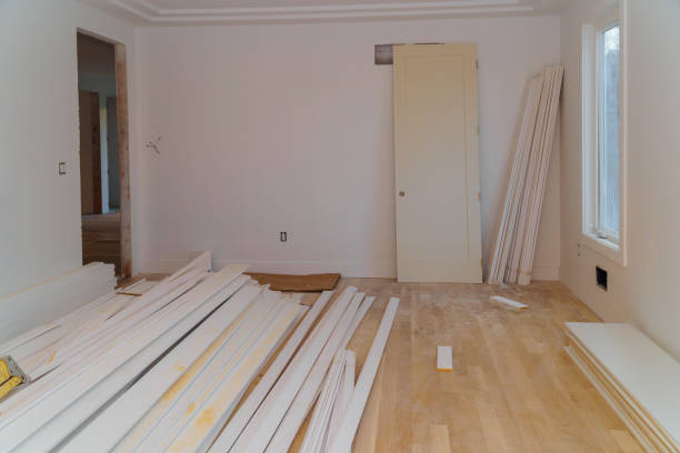istock Interior construction of housing project with door and molding installed 1131953091
