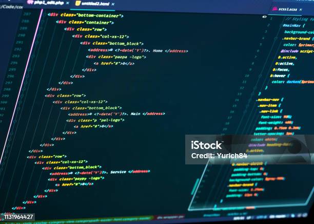 Close Up Of Html And Css Code Developing Website Coding Stock Photo ...